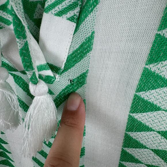 Goa Beachwear by Japna Womens Green Tribal Print Tassel‎ Tie Dress Size Small - Picture 3 of 9